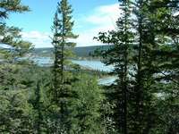 First views of Brul� Lake on the hike up to the ridge.