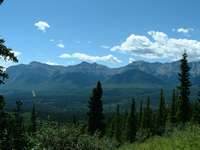 A view of Black Cat Mountain and the front ranges of the Rockies across the valley
